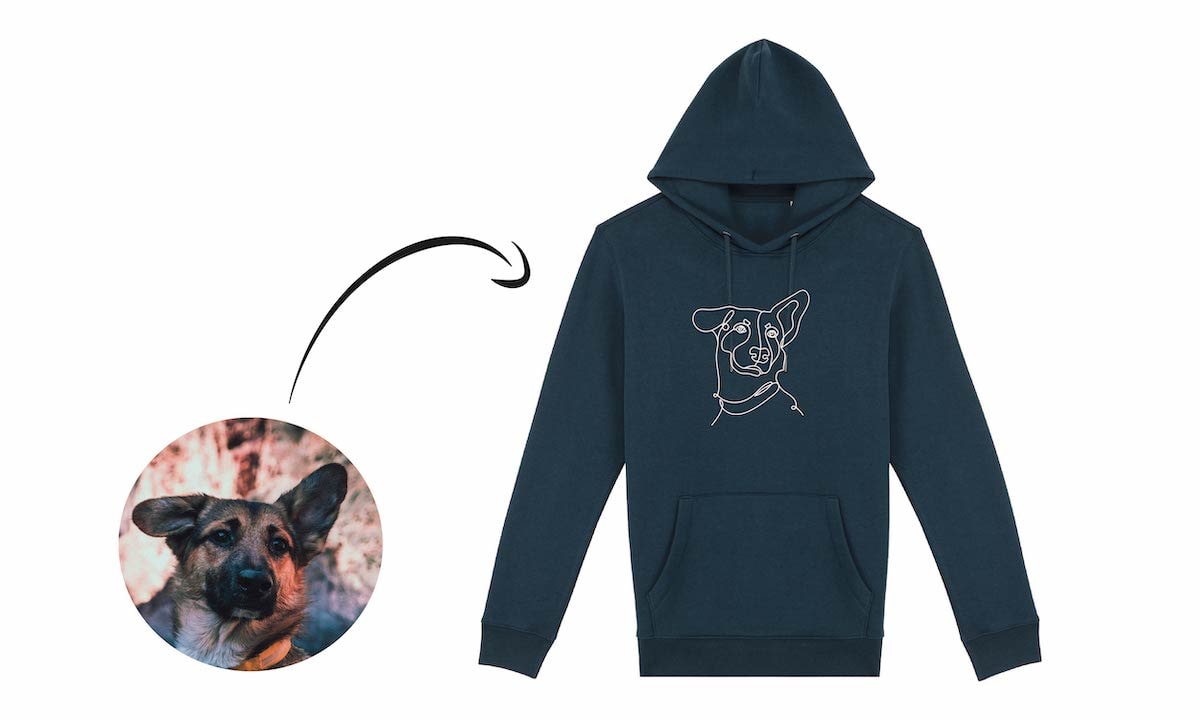 Individuellt broderad hoodie med hundmotiv