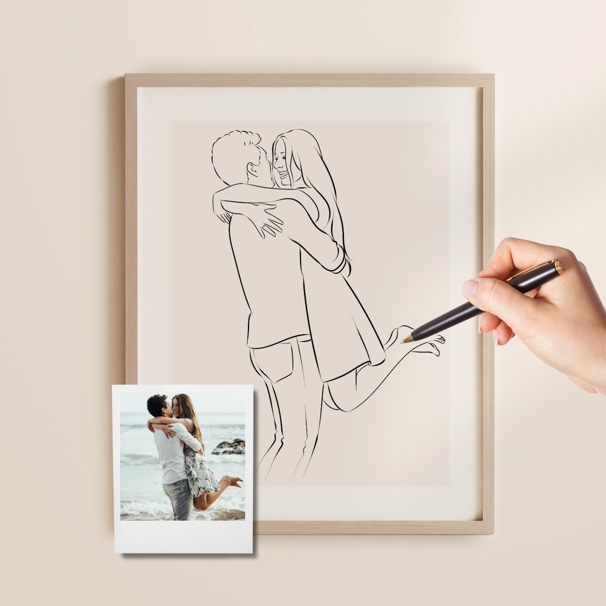 Line Art-teckning av ett par