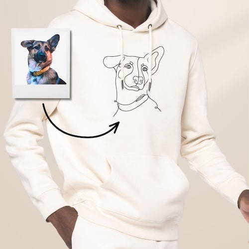 Anpassad Broderad Line Art Hoodtröja